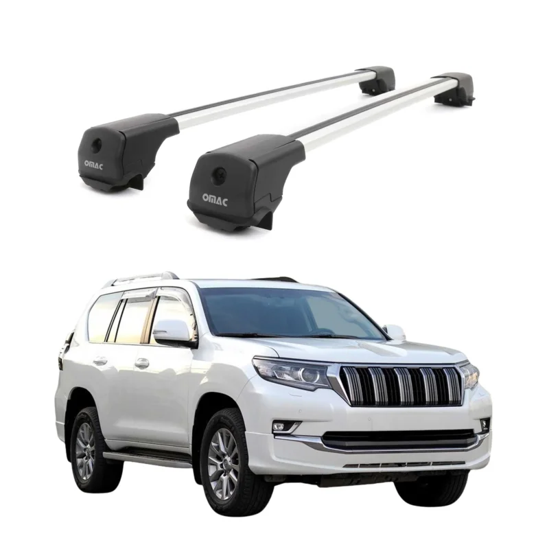 Dachträger für Toyota Land Cruiser Prado J150 2018-2023 FL Aluminium Grau 2tlg