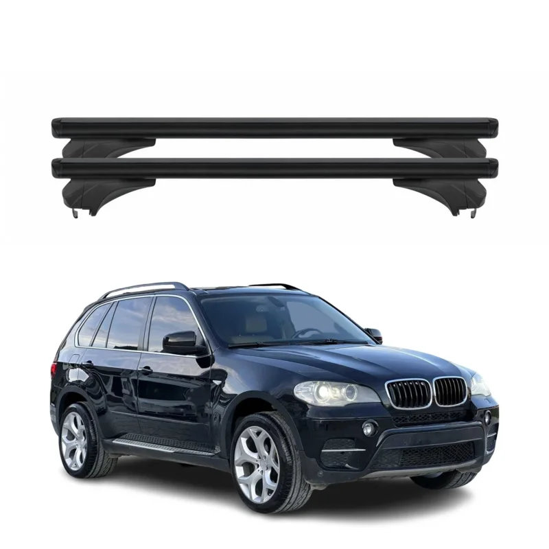 Menabo Dachträger Grundtäger für BMW X5 E70 2010-2013 Aluminium Schwarz 2 tlg