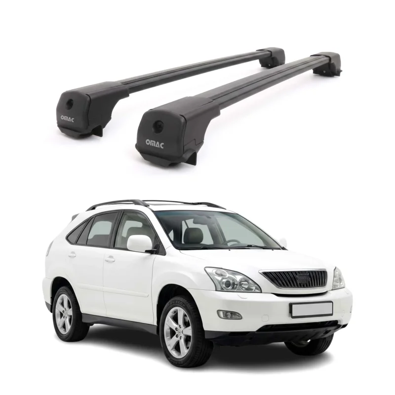 Dachträger Grundträger für Lexus RX II 2004-2009 Aluminium 75kg Schwarz 2tlg