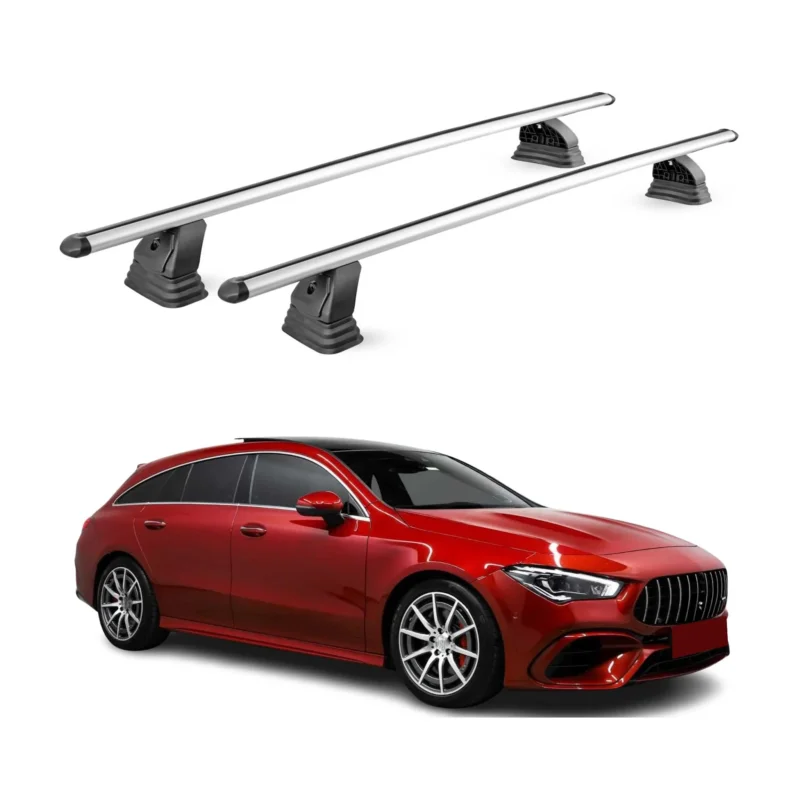 Alu Dachträger für Mercedes CLA Shooting Brake X118 2019-2026 T-Nut 2tlg Silber