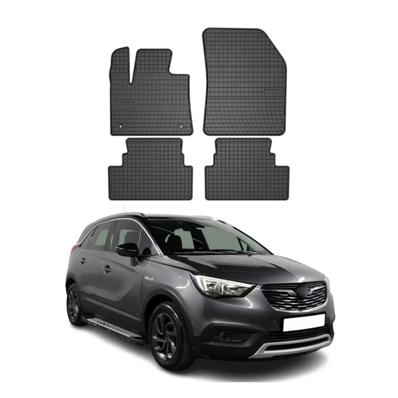 OMAC Gummi Fußmatten für Opel Grandland X 2017-2024 Automatten Gummi Schwarz 4x
