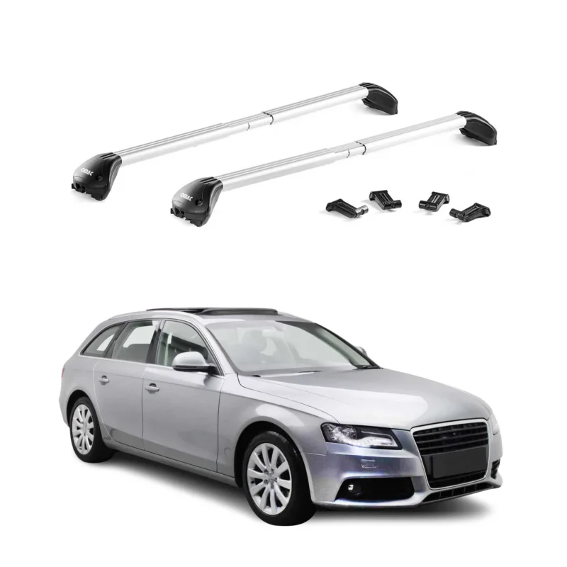 Dachträger Grundtäger für Audi A4 B8 B9 Avant 2008-2025 100kg Alu Silber 2x ABE