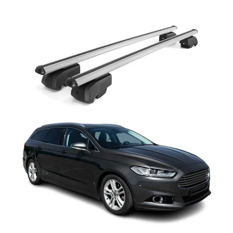 Dachträger Gepäckträger für Ford Mondeo mk5 Turnier 2014-22 ABE Alu Grau 2x