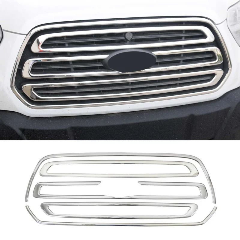 Kühlergrill Leisten Grillleisten für Ford Transit 2014-2024 Edelstahl Chrom 5x