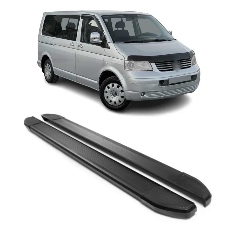 Alu Seitenschweller Trittbretter für VW Transporter T5 2003-15 L1 Kurzer Schwarz