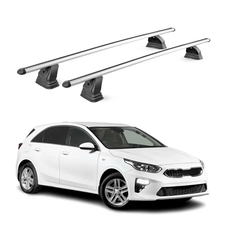 Alu Dachträger für Kia Cee'd III 2018-2026 TÜV T-Nut Abschließbar 2tlg Silber