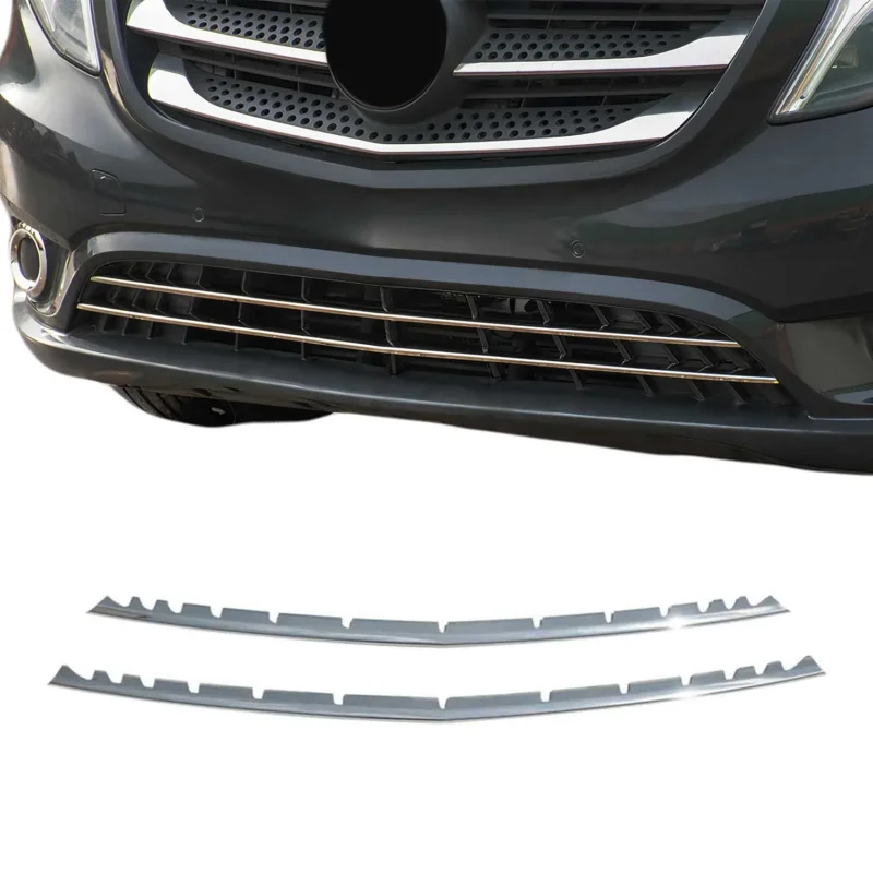 Kühlergrill Leisten Frontgrill für Mercedes Klasse W447 2014-2019 PreFL Chrom 2x