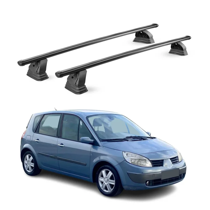 Stahl Dachträger für Renault Scenic II 2003-2009 TÜV Abschließbar 2tlg Schwarz
