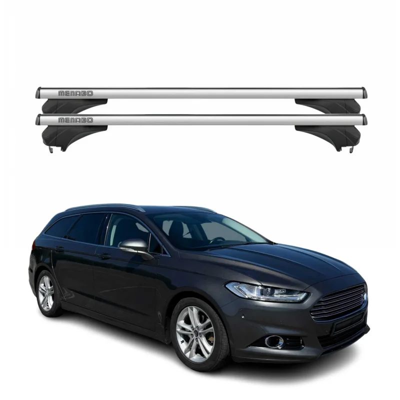 Menabo Dachträger Grundtäger für Ford Mondeo IV Kombi 2014-2022 Alu Silber 2 tlg