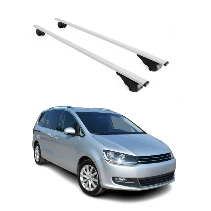 Dachträger Grundträger für VW Sharan 7N 2010-2022 75kg Stahl Silber 2 tlg