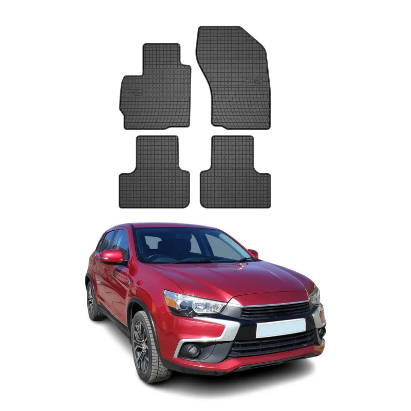 OMAC Gummi Fußmatten für Mitsubishi ASX 2010-2023 Automatten Gummi Schwarz 4tlg