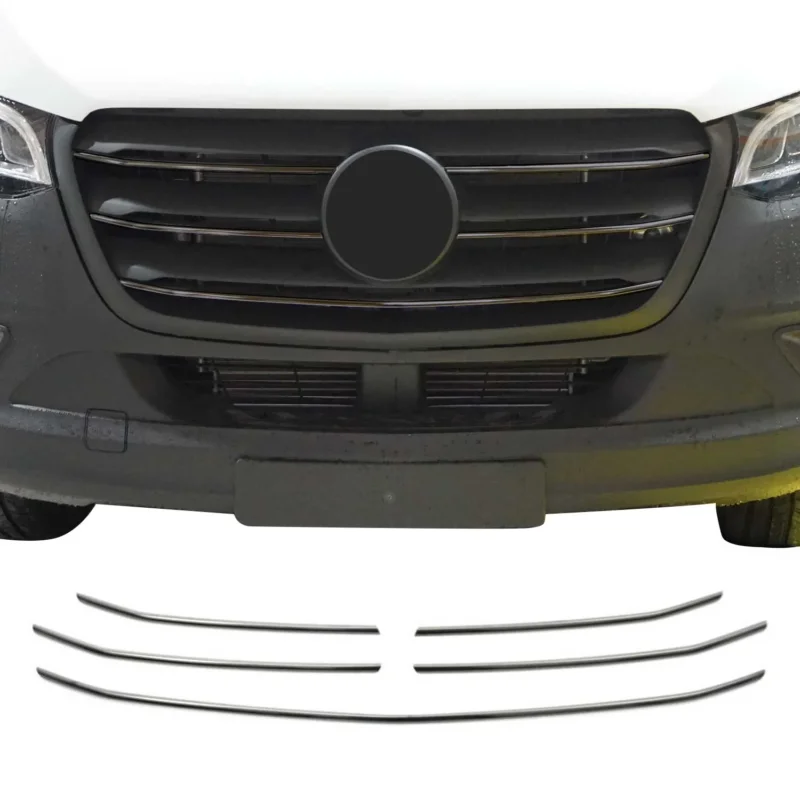 Kühlergrill Grillleisten für Mercedes Sprinter 907 910 2018-2026 Chrom Dunkel 5x