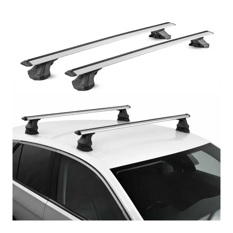 Dachträger Querträger für Peugeot 308 I 2007-2013 Aluminium 2 Stück TÜV Silber