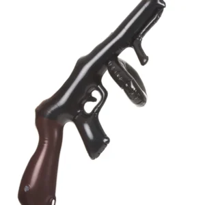 Mitraillette gonflable gangster pour adulte noir et marron