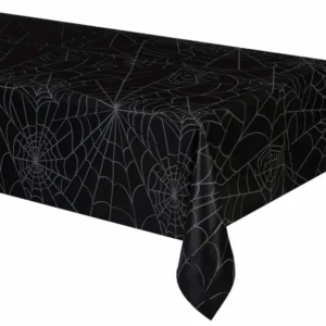 Nappe en papier toiles d'araignées noire et grise