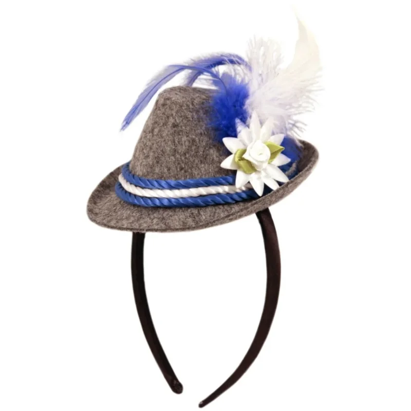 Oktoberfest Haarband Tiroler Hoedje Blauw van Folat koop je bij Partywinkel