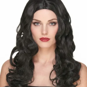 Perruque luxe longue bouclée pour femme noire