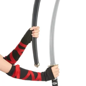 Sabre ninja en plastique pour adulte noir et gris avec son fourreau