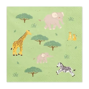 Safari Servetten 2 Laags 33cm 12st van Partydeco koop je bij Partywinkel