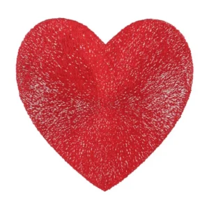 Set de table cœur pour décoration de fête rouge en plastique