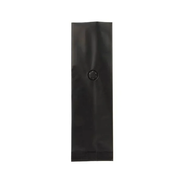 Coffee Pouches Matt Black with Valve 8x6x26cm 285 grams