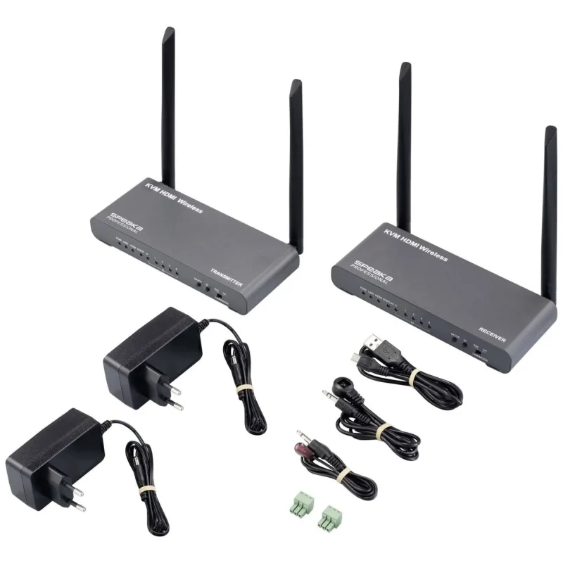 B-Ware Speaka Professional Sp Hde 620 Hdmi Funkübertragung Extender Grau Kvm 100m69 - 4064161325354