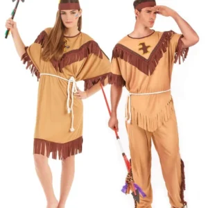 Indianer-Parrkostüm Western-Kostüme für Karneval braun