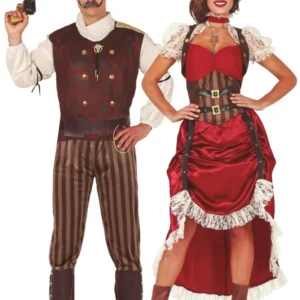 Steampunk-Partnerkostüm für Damen & Herren Faschings-Kostüm bunt