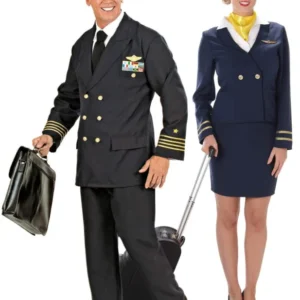 Paarkostüm Pilot und Stewardess für Erwachsene