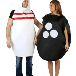 Bowlingkugel und Bowlingpin Partnerkostüm für Erwachsene