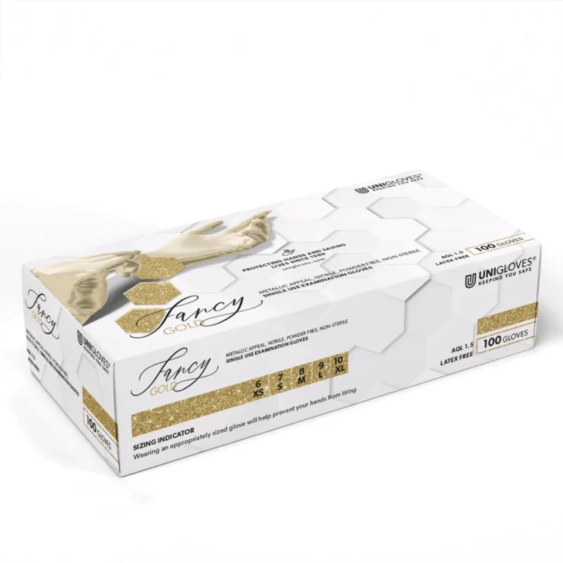 UNIGLOVES FANCY Gold Nitrilhandschuhe 100 Stück – puderfrei