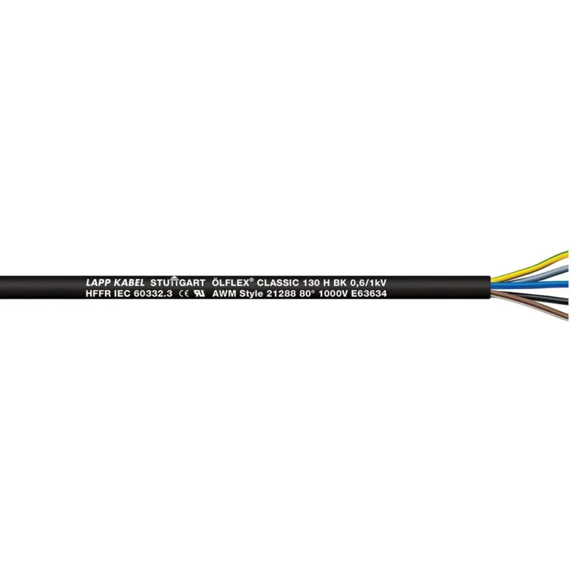 Lapp Kabel&Leitung - Energiekabel >= 1 kV, für ortsveränderlichen Einsatz ÖLFLEX CLASSIC 130 H BK 1123413/1000 0,6/1 kV 5G1 − 1000 Meter