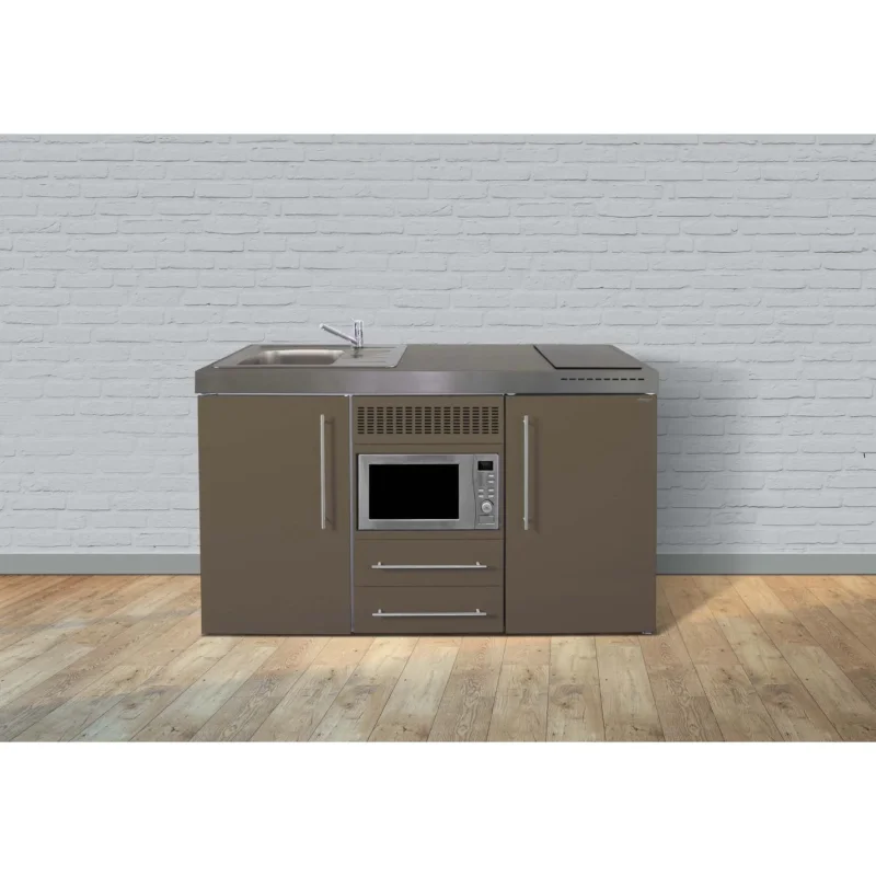 Stengel - Mini-Küche Miniküche Premiumline MPMMM160KSIKFrBl2Sn Mokka metallic