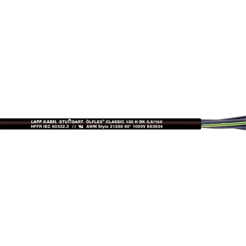 Lapp Kabel&Leitung - Energiekabel >= 1 kV, für ortsveränderlichen Einsatz ÖLFLEX CLASSIC 130 H BK 1123432/500 0,6/1 kV 18G2,5 − 500 Meter