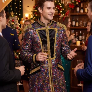 Bunte Luxus-Paillettenjacke für Herren