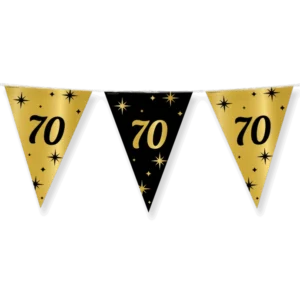 Vlaggenlijn 70 Jaar Goud Zwart 10m van Paper Dreams koop je bij Partywinkel