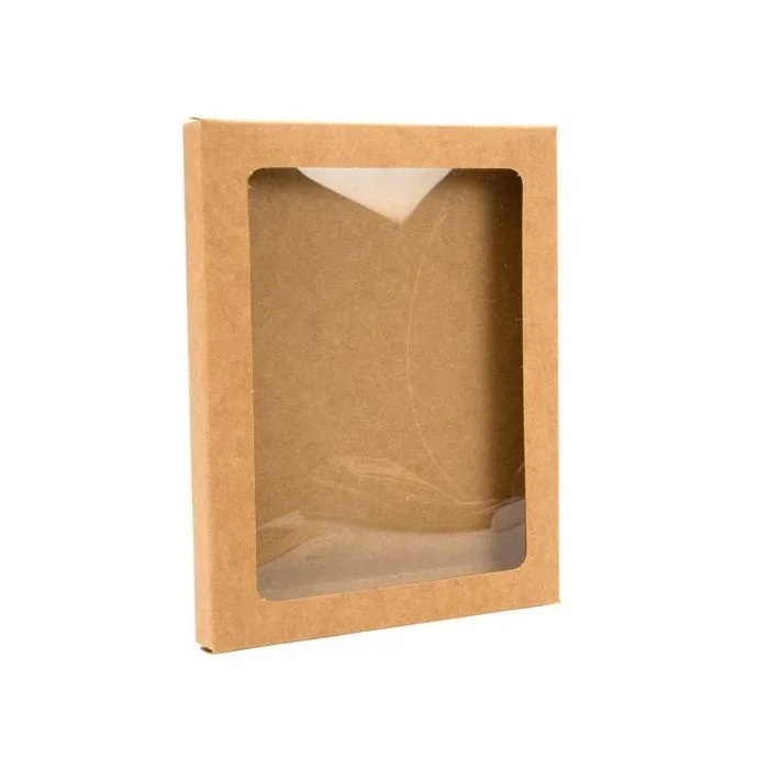 Kraft Gift Boxes with Window 11.5x1.5x15cm